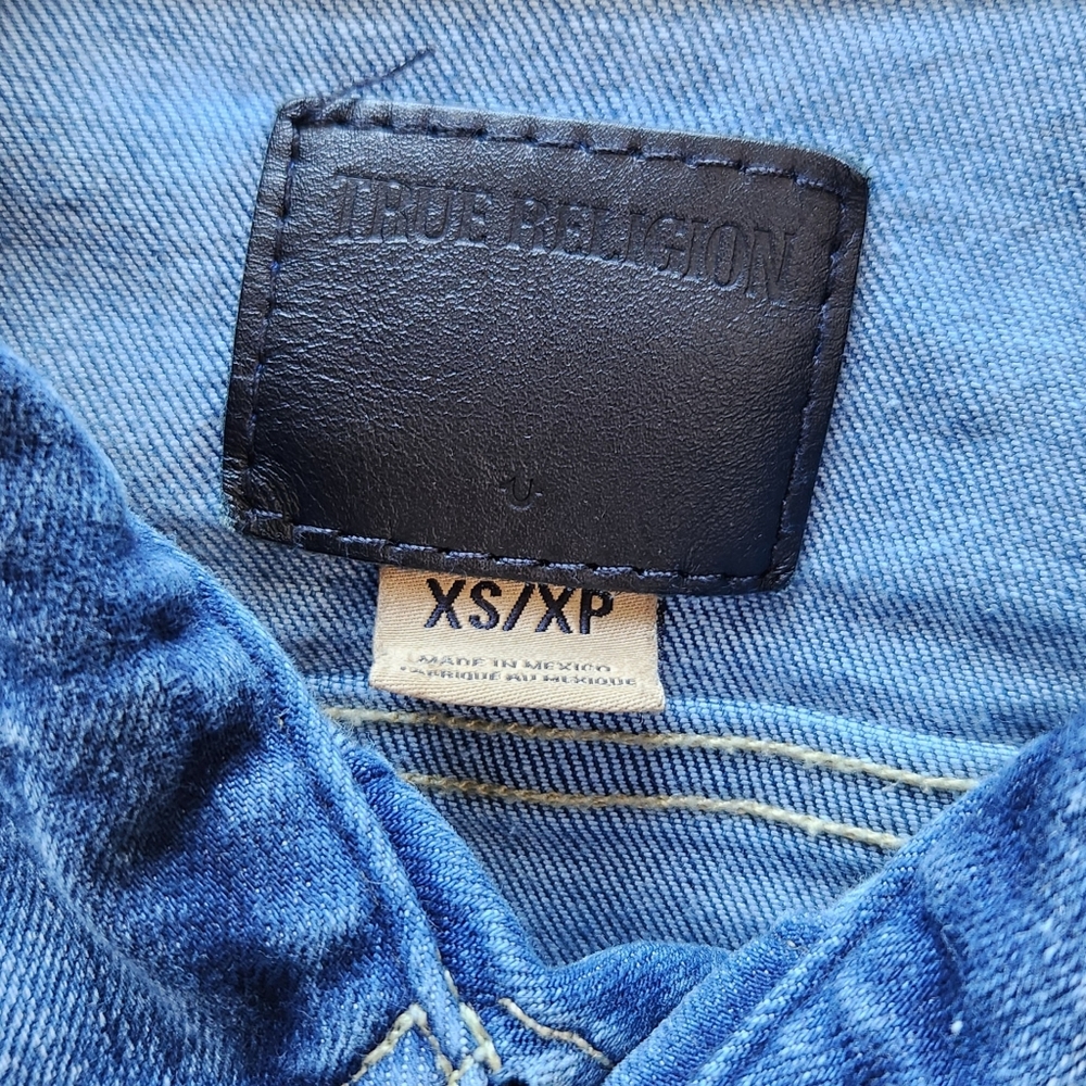 True Religion "Dusty Western Trucker Jacket" Blue Jean Denim | Women's Size XS - Picture 7 of 10